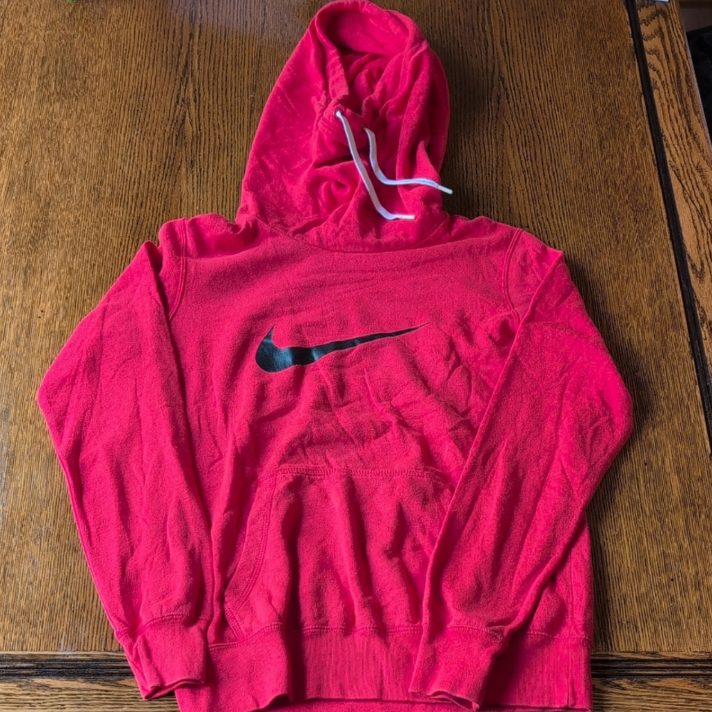 Nike Red Hoodie with Black Swoosh